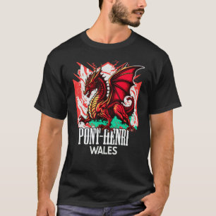 Pont henri Wales Welsh Flag Y Ddraig Goch Dragon T-Shirt