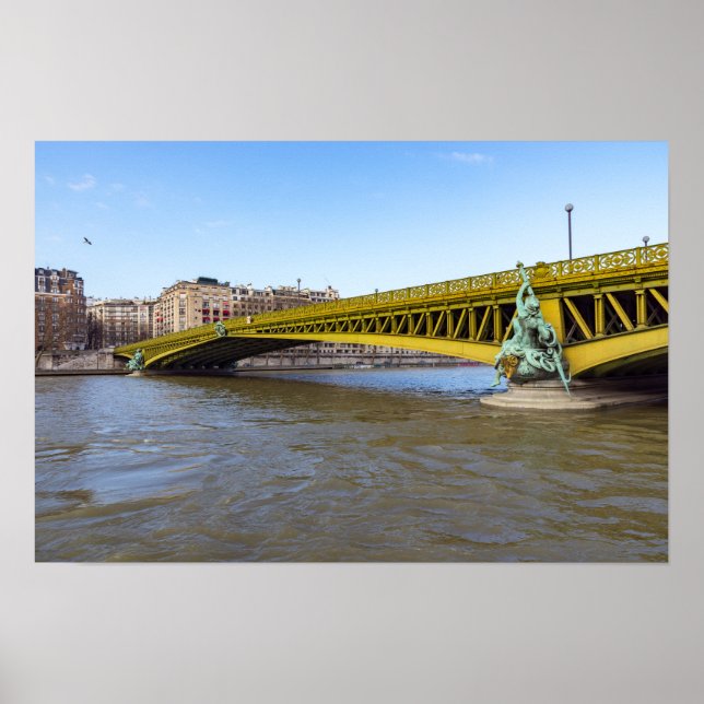 Pont Mirabeau over the Seine - Paris France. Poster (Front)