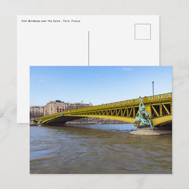 Pont Mirabeau over the Seine - Paris Postcard (Front/Back)