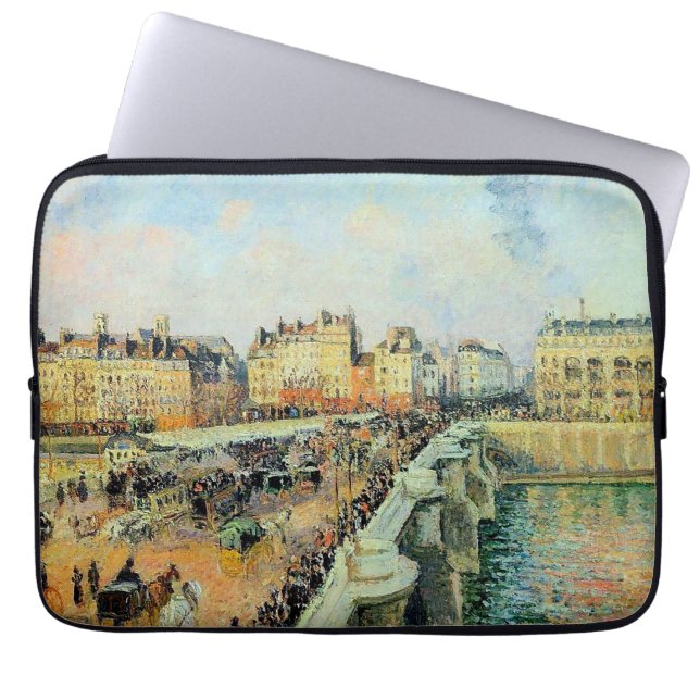 Pont Neuf, Afternoon, Sunlight Camille Pissarro    Laptop Sleeve (Front)
