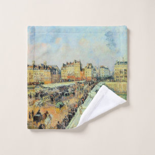 Pont Neuf, Afternoon, Sunlight Camille Pissarro Wash Cloth