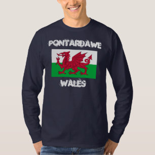 Pontardawe, Wales with Welsh flag T-Shirt