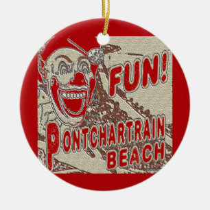 Pontchartrain Beach Clown Ceramic Tree Decoration