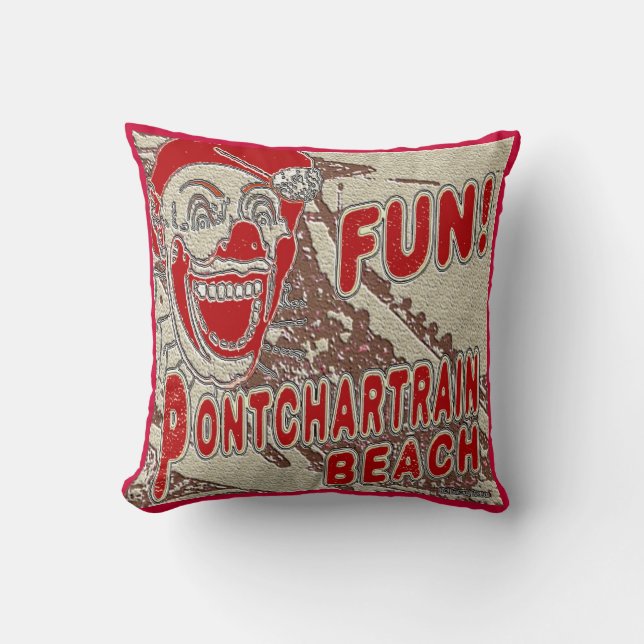 Pontchartrain Beach Clown Cushion (Front)