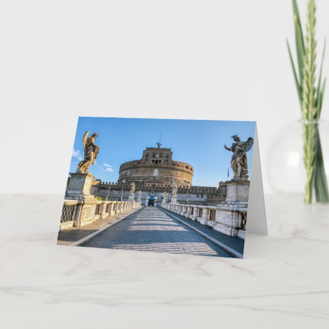 Ponte and Castle Sant'Angelo - Rome, Italy Card (Front)