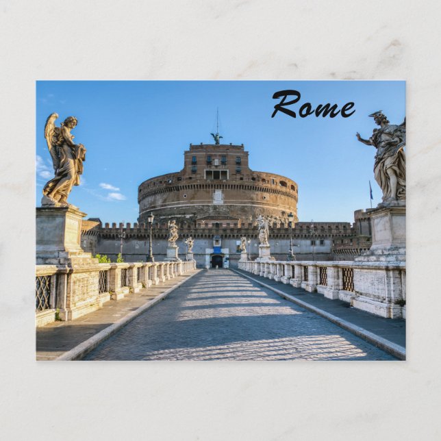 Ponte and Castle Sant'Angelo - Rome, Italy Postcard (Front)