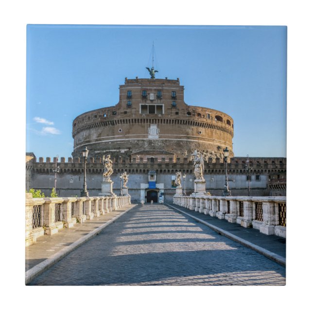 Ponte and Castle Sant'Angelo - Rome, Italy Tile (Front)