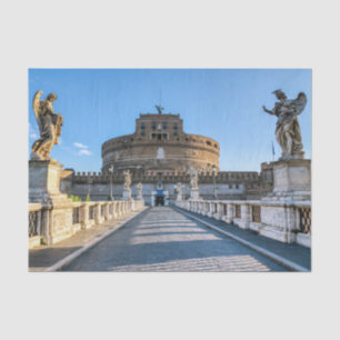 Ponte and Castle Sant'Angelo - Rome, Italy Tissue Paper