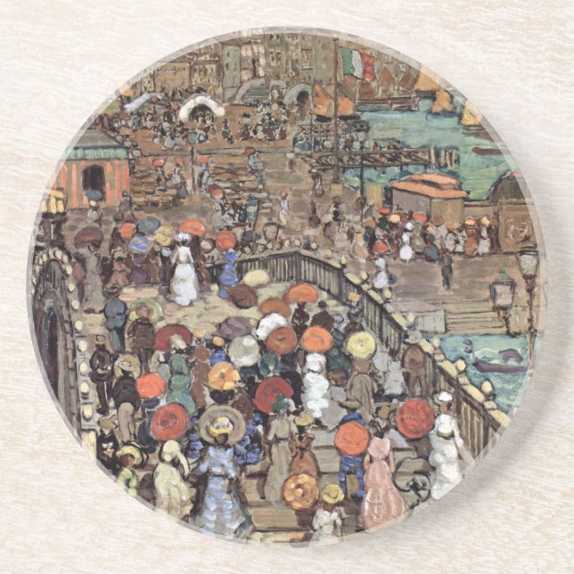 Ponte Della Paglia, Venice by Maurice Prendergast Coaster (Front)