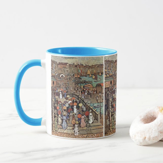 Ponte Della Paglia, Venice by Maurice Prendergast Mug (With Donut)