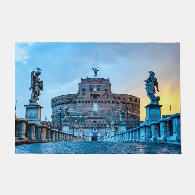 Ponte Sant'Angelo at dawn - Rome Italy Doormat (Front)