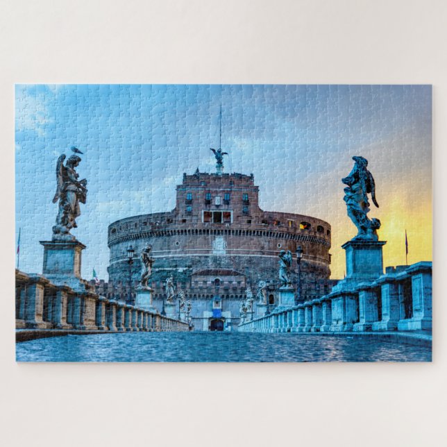 Ponte Sant'Angelo at dawn - Rome Italy Jigsaw Puzzle (Horizontal)