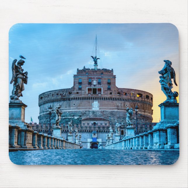 Ponte Sant'Angelo at dawn - Rome Italy Mouse Mat (Front)
