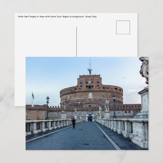 Ponte Sant'Angelo at dawn - Rome Italy Postcard (Front/Back)