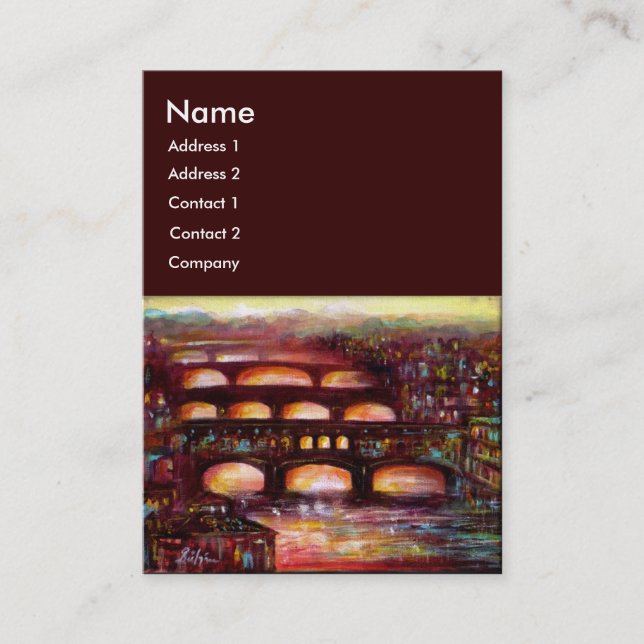 Ponte Vecchio and Other Bridges of Florence Business Card (Front)