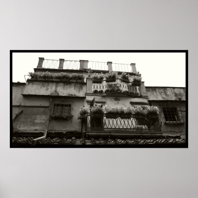 Ponte Vecchio Balconies Poster (Front)