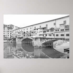 Ponte Vecchio Black and White Sketch Poster