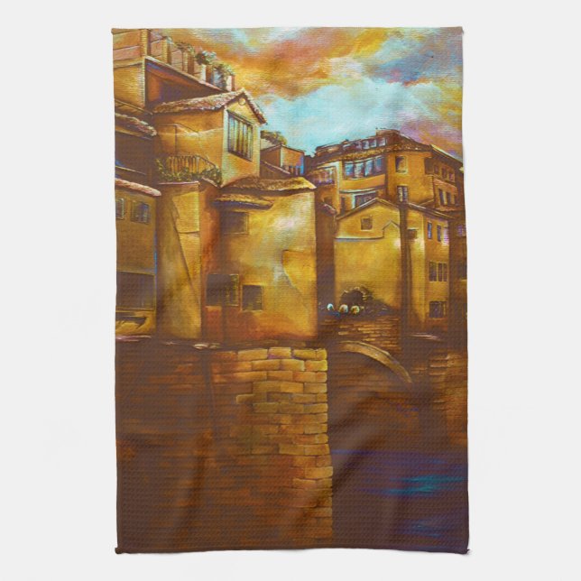 Ponte Vecchio, Firenze Tea Towel (Vertical)