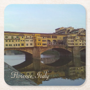 Ponte Vecchio Old Bridge Florence Italy Gift Square Paper Coaster