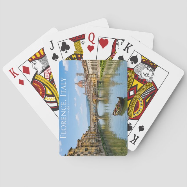 Ponte Vecchio Romantic Cityscape Artwork Playing Cards (Back)