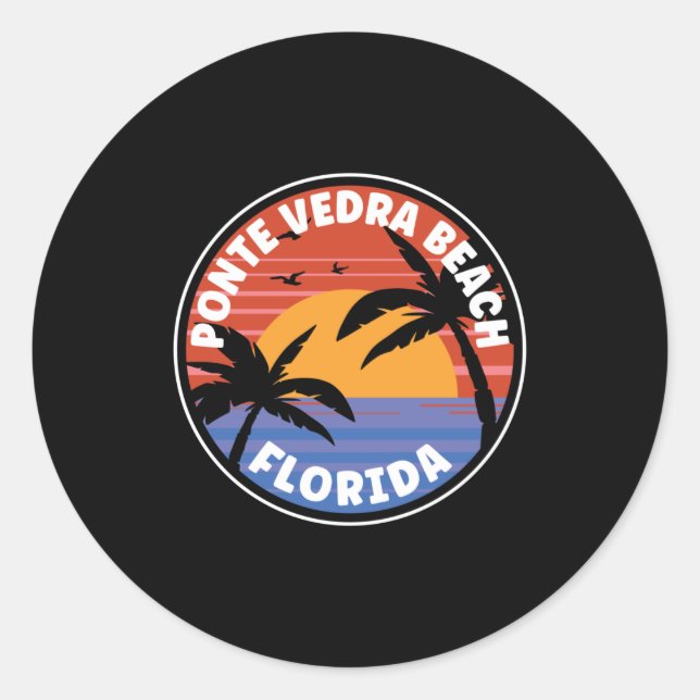 Ponte Vedra Beach - Florida Sunrise Classic Round Sticker (Front)