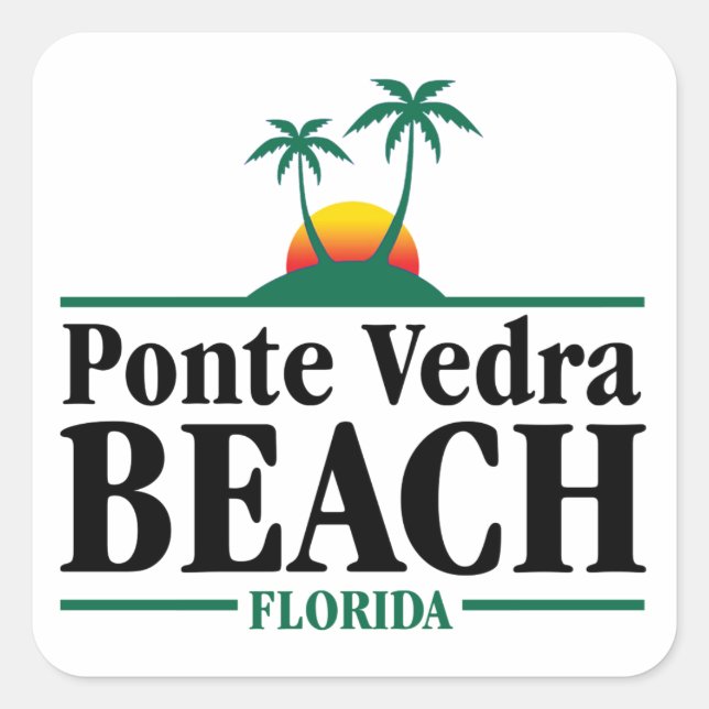 Ponte Vedra Beach Square Sticker (Front)