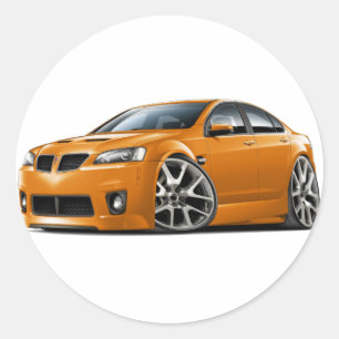 Pontiac G8 GXP Orange Car Classic Round Sticker