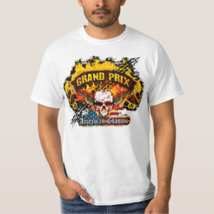 Pontiac Grand Prix - Burnout Banner Skull -n- Flag T-Shirt