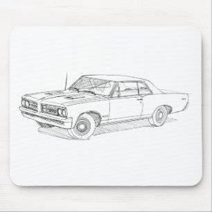 Pontiac GTO 1964 blk Mouse Mat