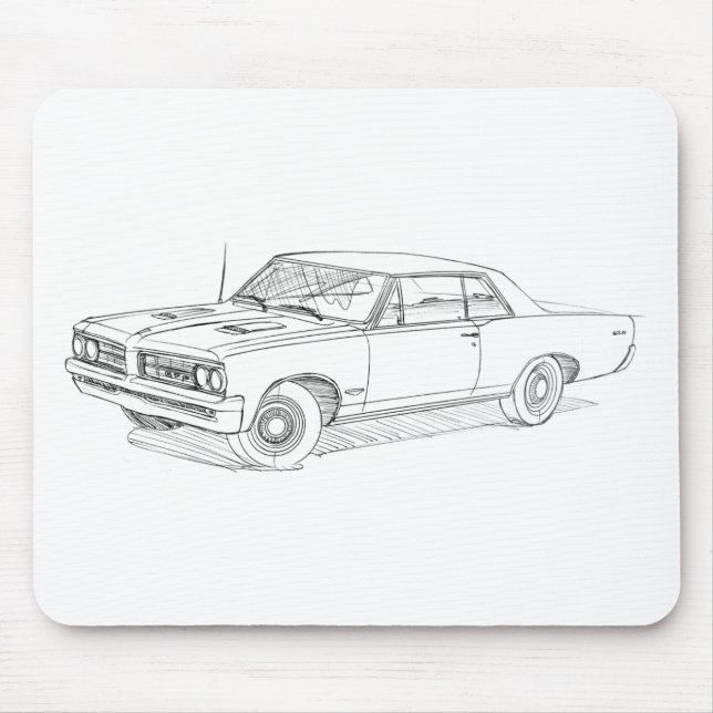 Pontiac GTO 1964 blk Mouse Mat (Front)