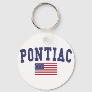 Pontiac US Flag Key Ring