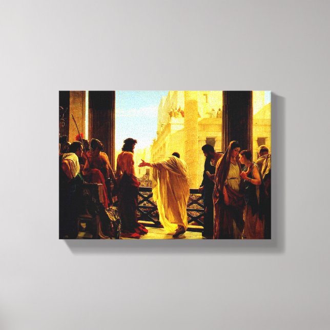 Pontius Pilate presenting a scourged Jesus Canvas Print (Front)