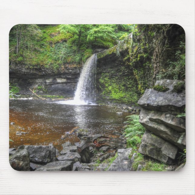 Pontneddfechan Falls Walking Trail - Wales Mouse Mat (Front)