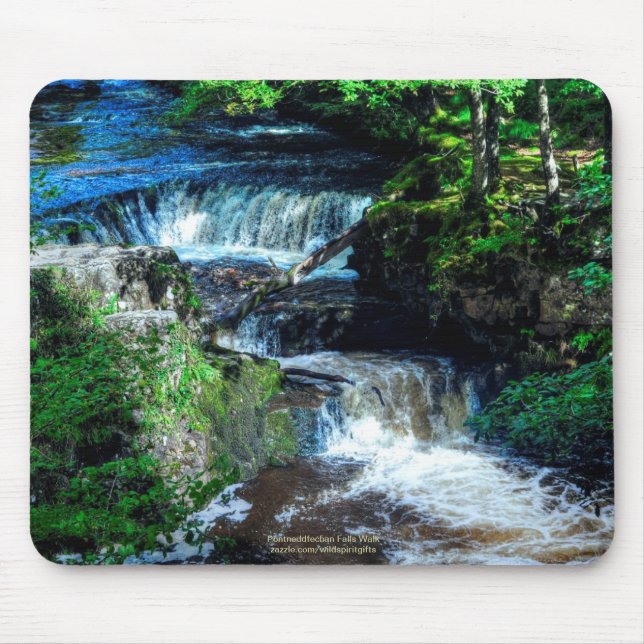 Pontneddfechan Falls Walking Trail - Wales Mouse Mat (Front)