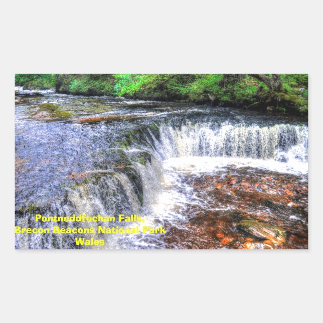 Pontneddfechan Falls Walking Trail - Wales Rectangular Sticker (Front)