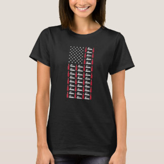 Pontoon American Flag July The 4th Boat Boating Vi T-Shirt