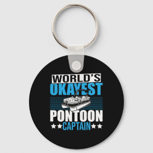 Pontoon Boat Boating Party World's Okayest Pontoon Key Ring