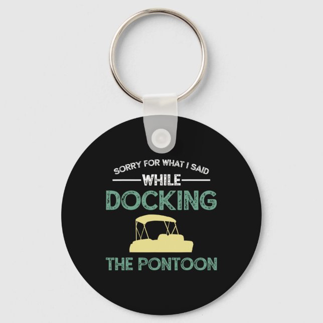 Pontoon Boat Captain Boating  Key Ring (Front)