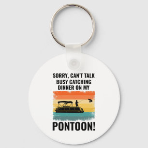 Pontoon boat Captain Boating Pontooning Fishing Key Ring
