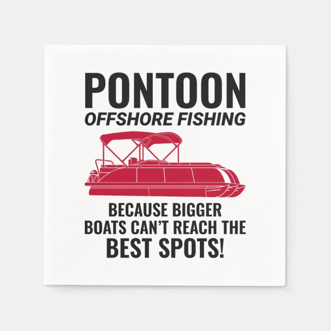 Pontoon boat Captain Boating Pontooning Fishing Napkin (Front)