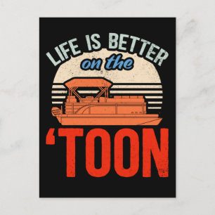 Pontoon Boat Captain Boating Postcard