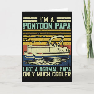 Pontoon Boat Captain Dad Papa Gag Pontooning Boati Card