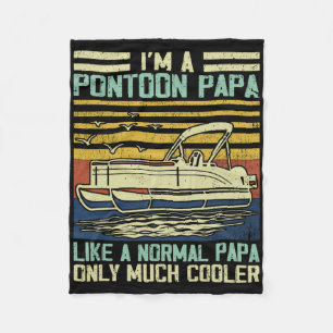 Pontoon Boat Captain Dad Papa Gag Pontooning Boati Fleece Blanket