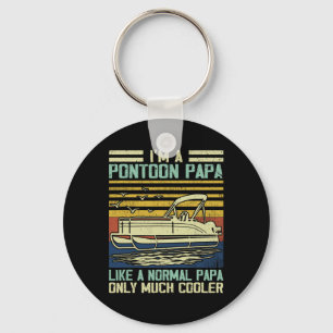 Pontoon Boat Captain Dad Papa Gag Pontooning Boati Key Ring