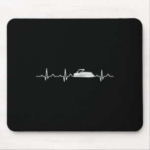 Pontoon Boat Captain Heartbeat Mouse Mat