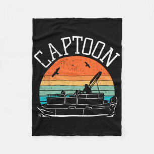 Pontoon Boat Captain I Captoon I Skipper Pontoon B Fleece Blanket