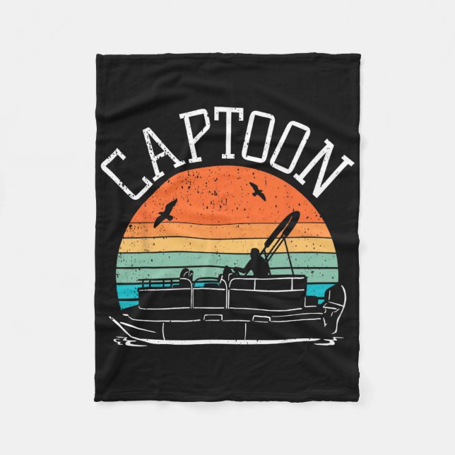 Pontoon Boat Captain I Captoon I Skipper Pontoon B Fleece Blanket (Front)