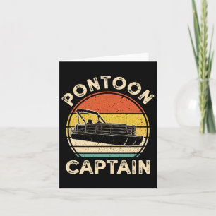 Pontoon Boat Captain Vintage Boating Retro Card