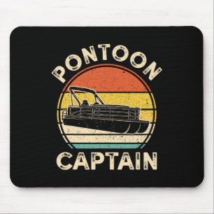 Pontoon Boat Captain Vintage Boating Retro  Mouse Mat