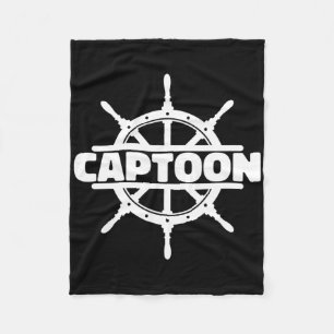 Pontoon Boat Captoon Boating Pontoon Captain Fleece Blanket